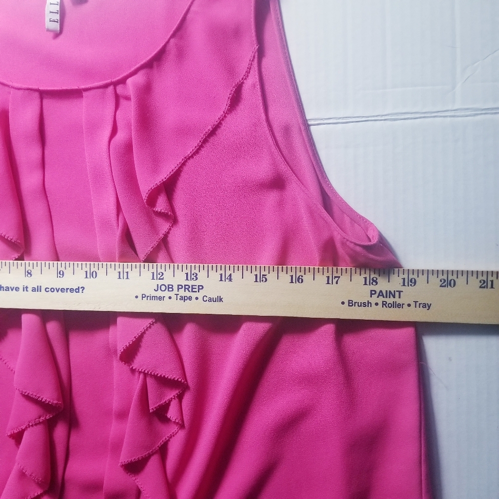 ELLE WOMEN'S PINK SLEEVELESS DRESSY TANK SIZE LARGE - Picture 8 of 9